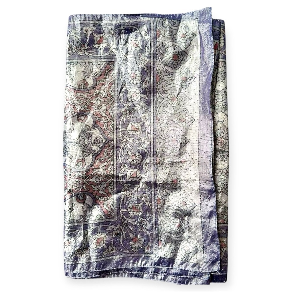 COPY - 🤩 RARE Vntg Oscar de la Renta Blue Pink Purple Metallic Silver Gold Lame… - Picture 6 of 8